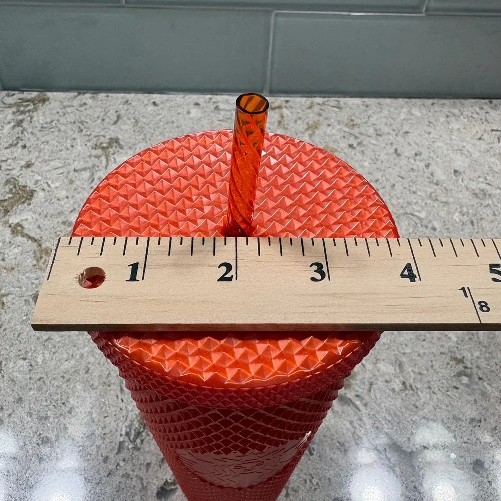 Starbucks Tumbler 24 oz Orange Studded Tumbler Cup with Lid‎ and Straw